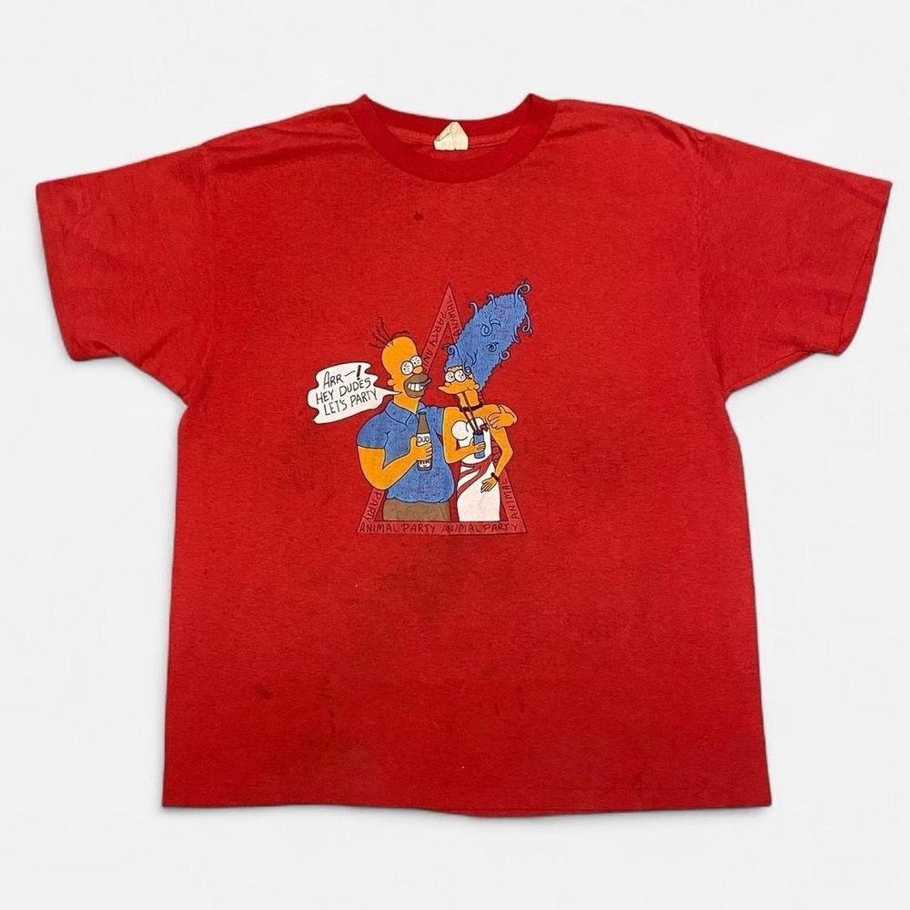 Vintage single stitch hey dudes let's party Simpson red graphic tee
